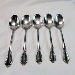 Lot of 5 Teaspoons Oneidacraft Celebrity Stainless Flatware Utensils USA Made